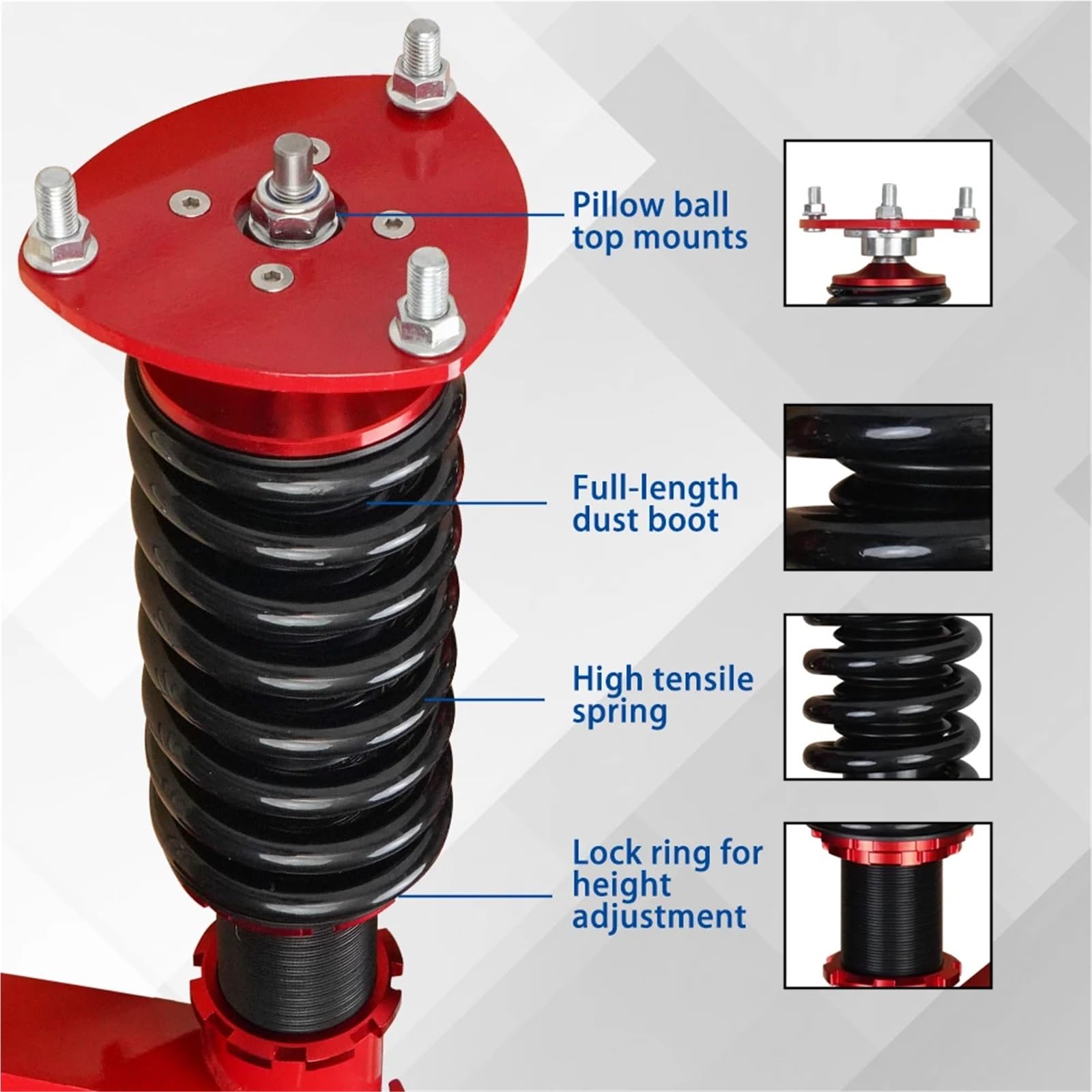 Amortyzatory samochodowe Air Suspension Zestaw regulowanych amortyzatorów Coilovers do zawieszenia Honda Acura RSX 2002-2006 Coilover obniżające amortyzatory(Silver)