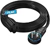 Maximm 360 Rotating Plug Extension Cord - 10ft Flat Design, Space-Saving Low Profile for Under Carpet Black
