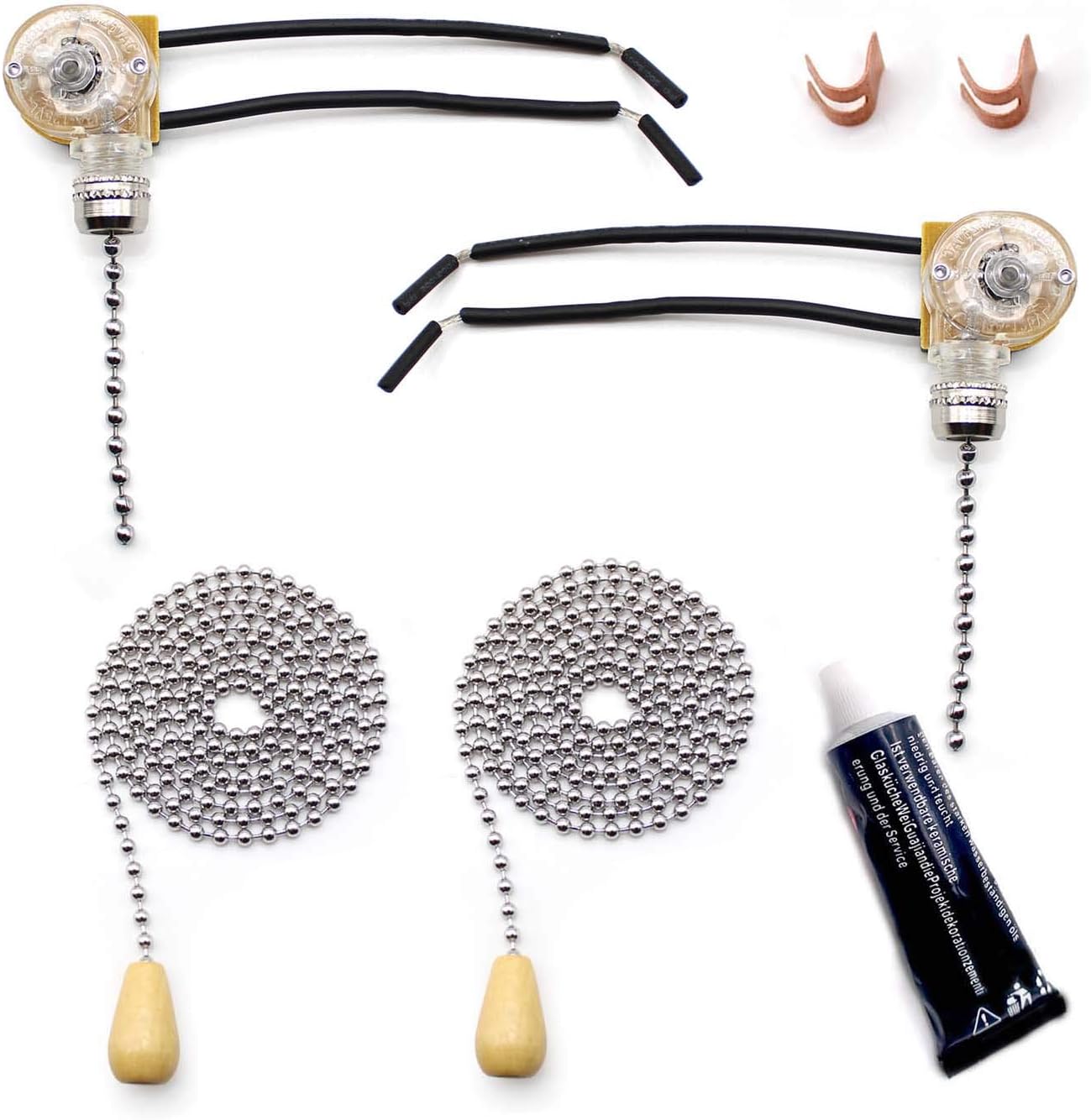 ArtisanSH 2 Set Universal Ceiling Fan Pull Cord Switch,Wall Light Pull