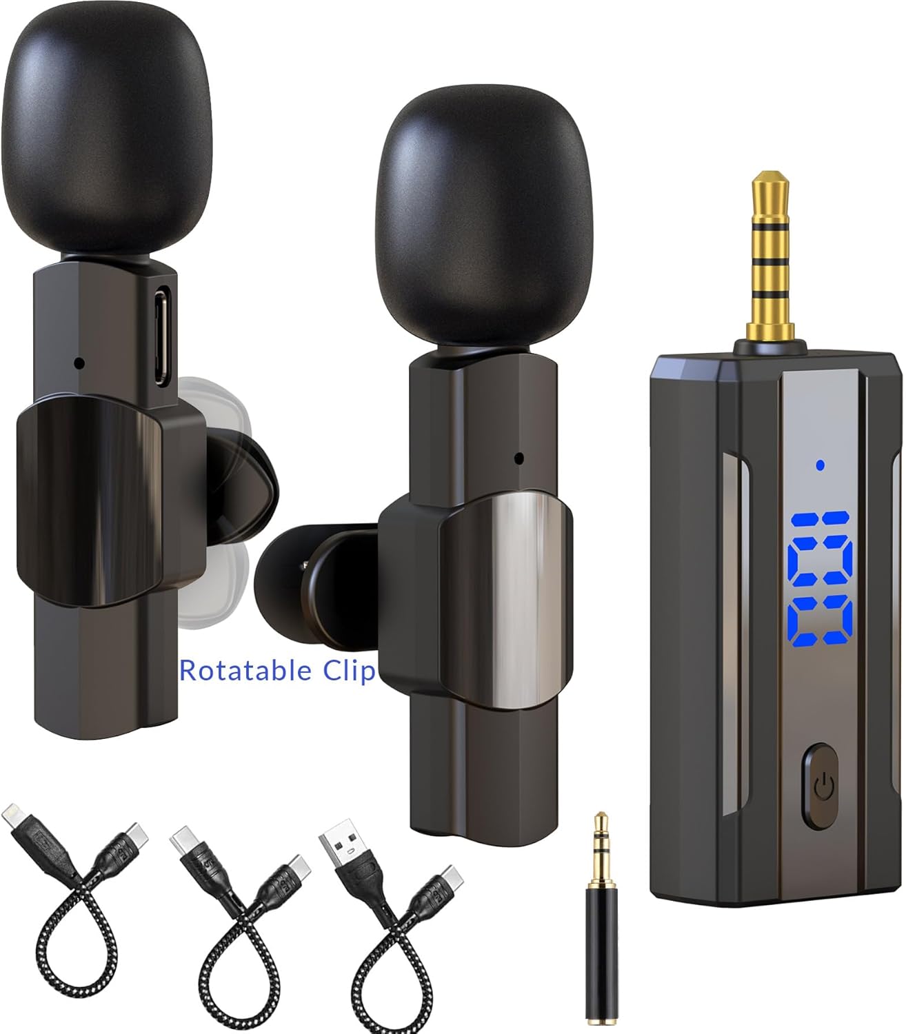 Amazon.com: EZColoris 2 Pack Wireless Microphones for iPhone Android ...
