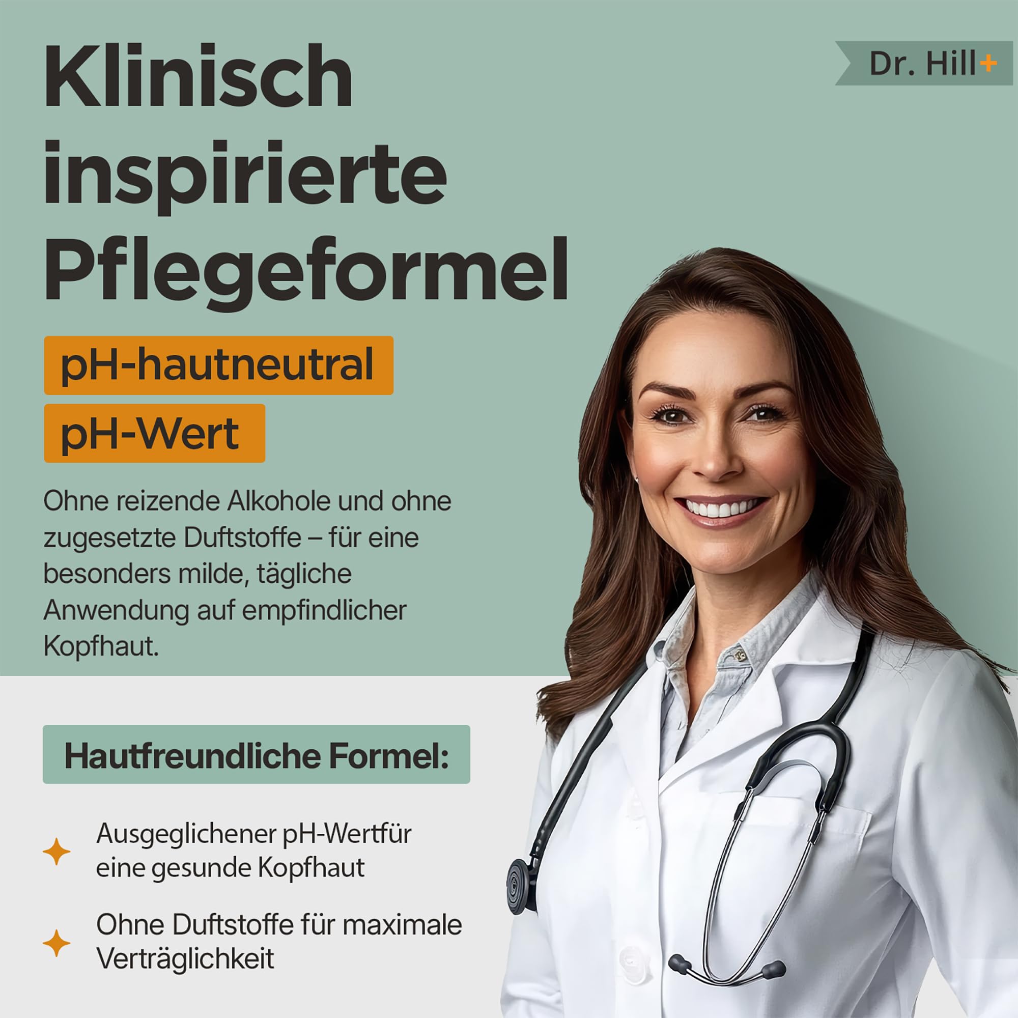 Dr. Hill Follicin® Leave-In Kopfhaut-Tonic – Dermatologisch entwickelt – Für empfindliche, gereizte Kopfhaut – Beruhigt Juckreiz & sichtbare Rötungen – pH-hautneutral, parfumfrei, alkoholfrei – 100 ml