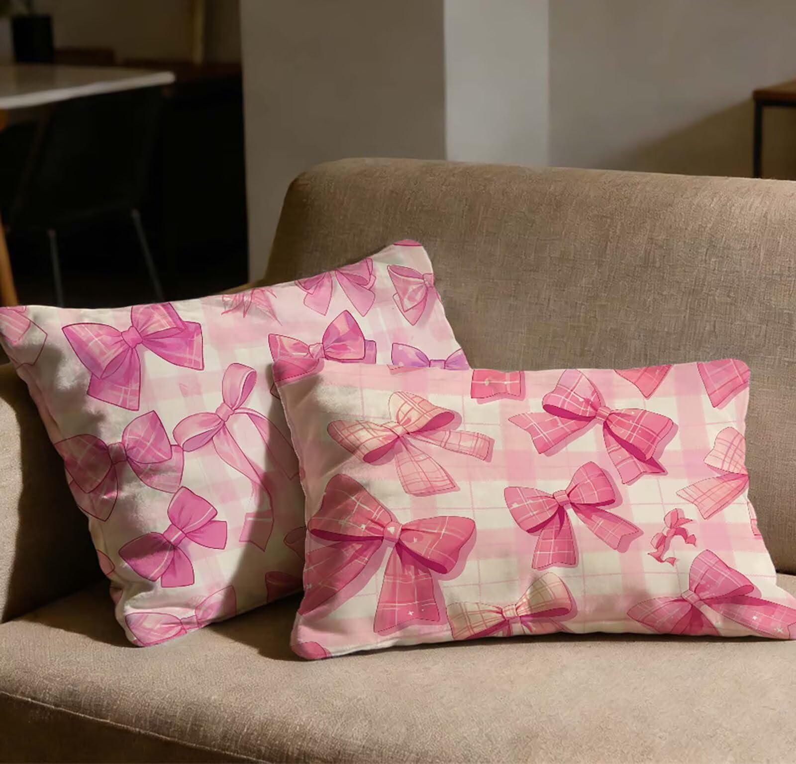 Taie d'oreiller 60x80 rose en velours nordique haut de gamme pour canapé