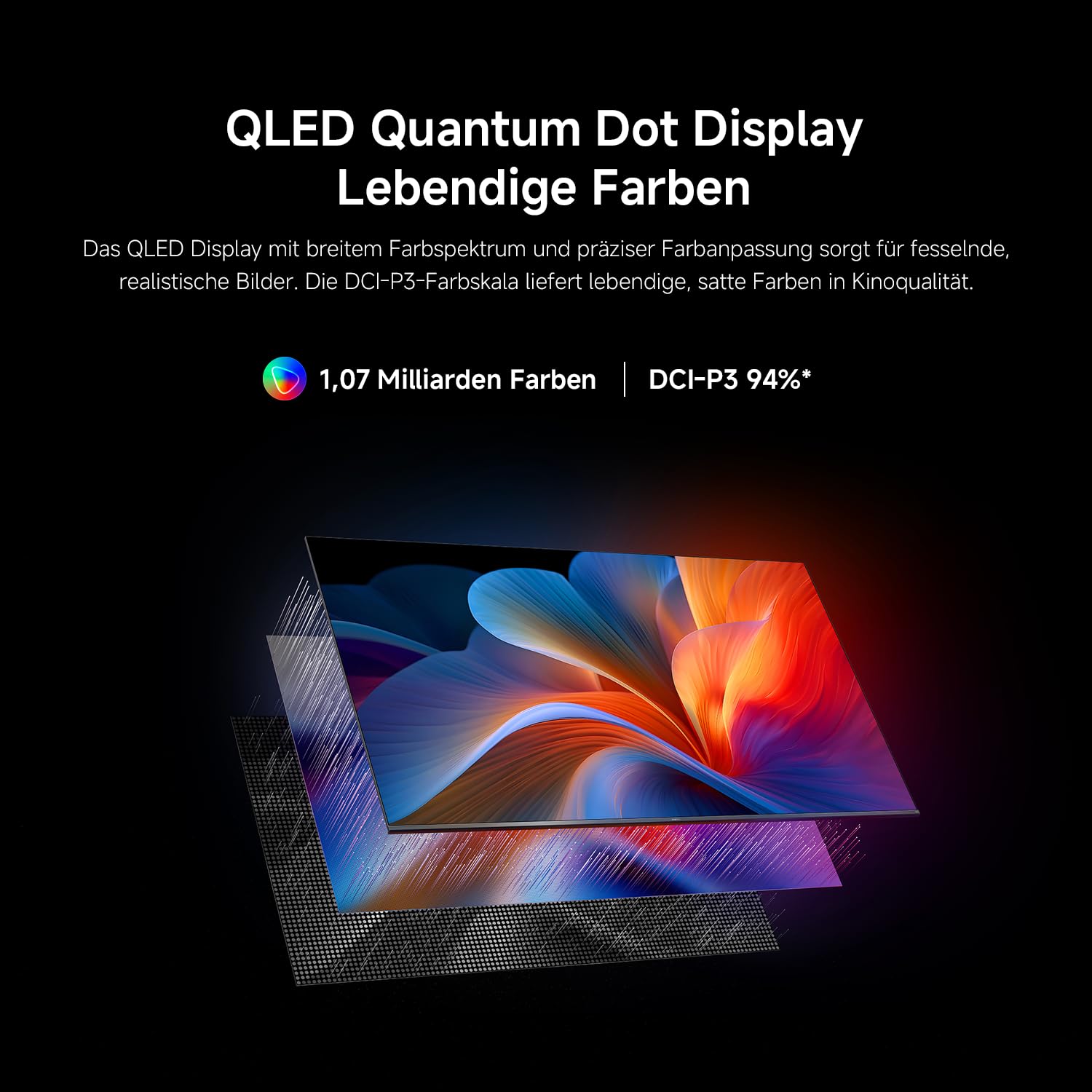 Xiaomi TV F Pro 75 (190 cm), 4K UHD QLED, Smart TV, Fire OS8, HDR10+, MEMC | Triple Tuner DVB-C/S/S2/T/T2, 60Hz with 120Hz Game Boost Mode, Voice Control with Alexa, 2GB + 32GB