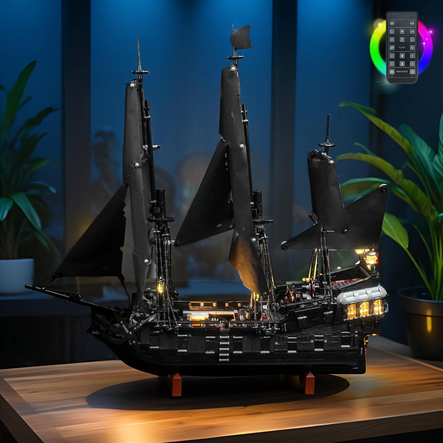 Light kit Compatible with Lego 10365 Captain Jack Sparrow's Pirate Ship - No Model Only Light, LED Lighting Accessories Compatible with Lego Black Pearl Icons (RC Version)