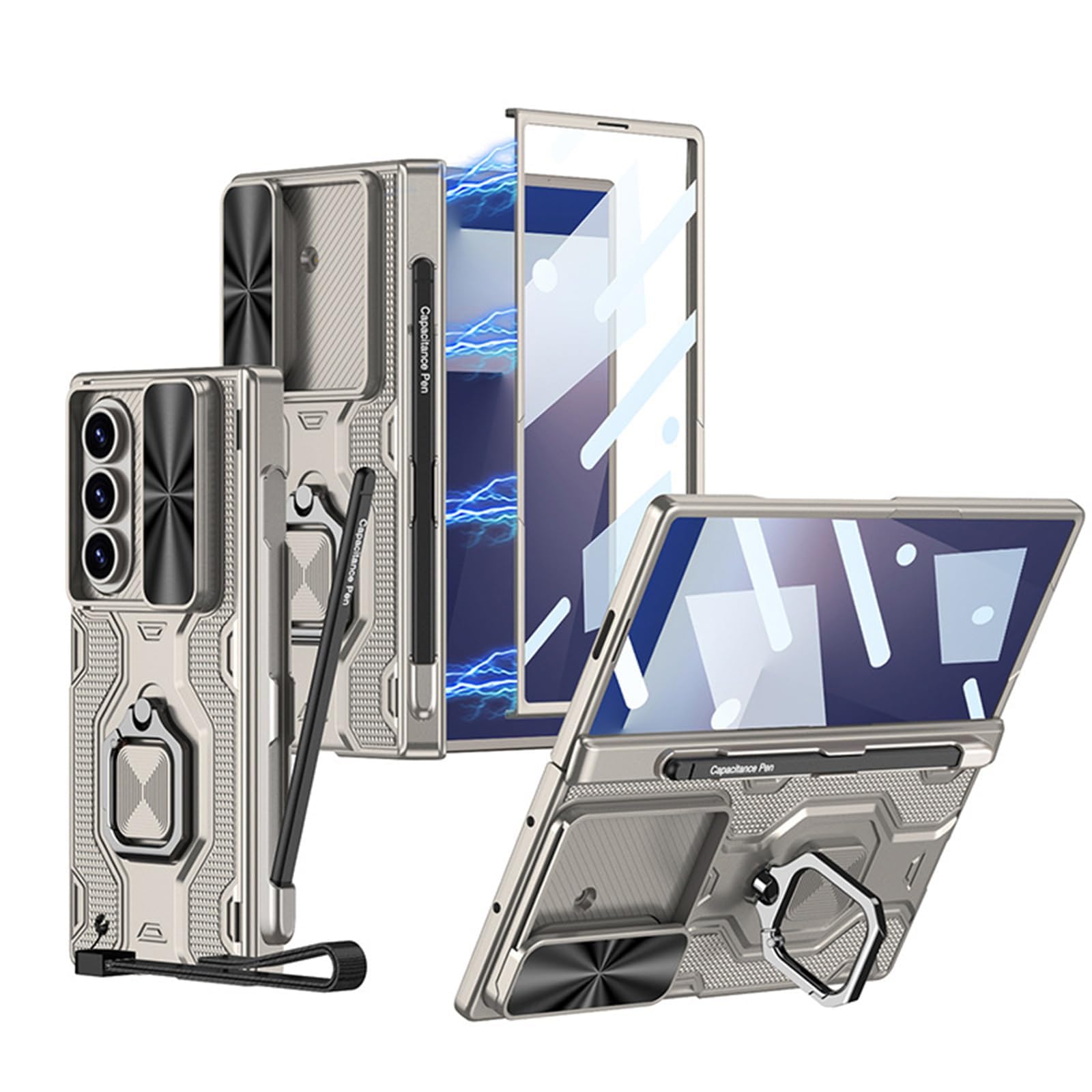 Coque antichoc Samsung Galaxy Z Fold 7 gris protégeant l'écran des chutes - 8
