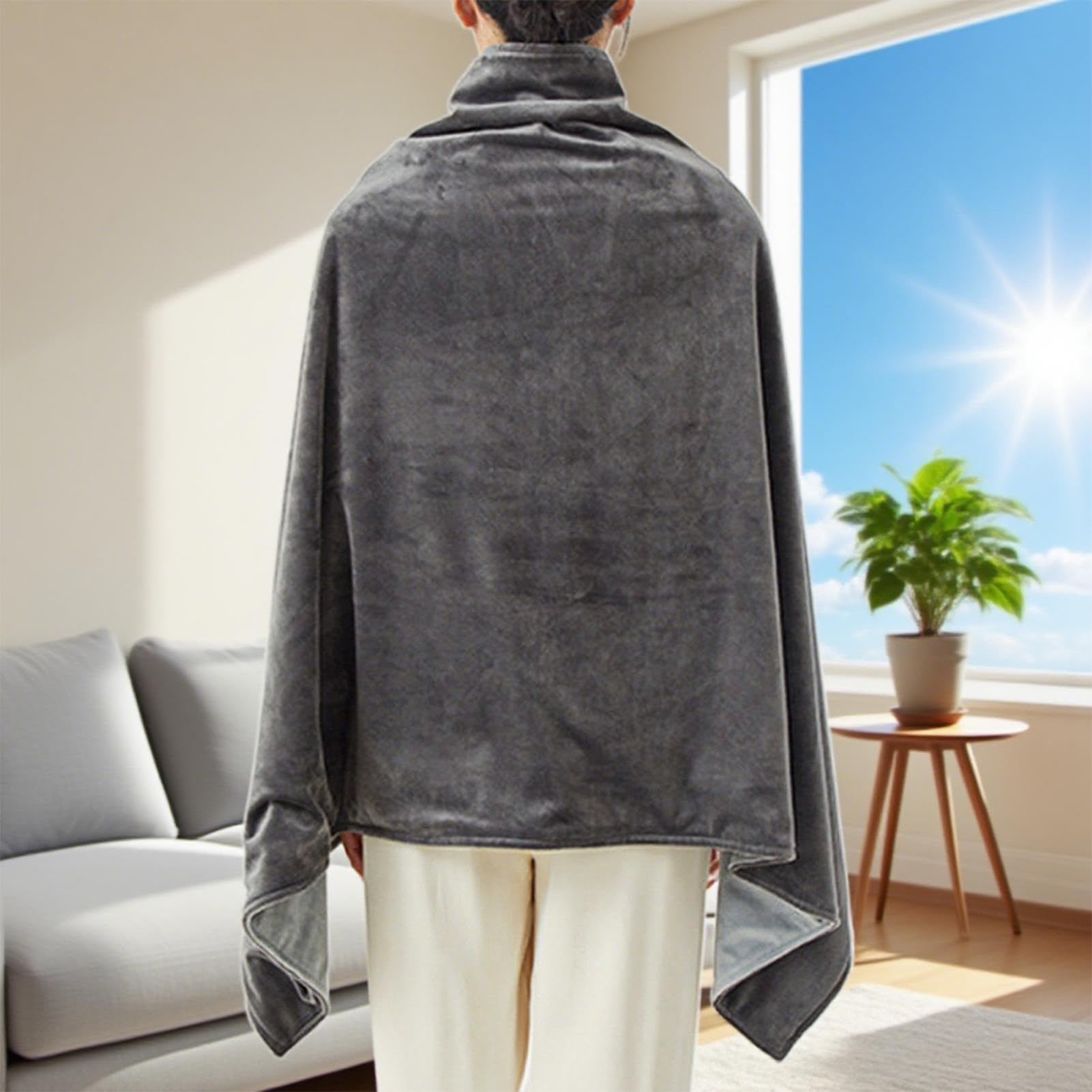 Plaid Riscaldato Scialle Poncho Elettrotermico Per Grembo Piedi Ginocchia | Scialle Riscaldante Indossabile Cordless Per Interni Casa Studio Campeggio Viaggio Sonno Auto Uomo Donna