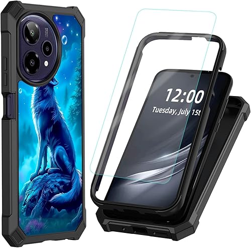 DISUOFEART for Cricket Icon Plus 2026 Phone Case with Tempered Glass Screen Prot