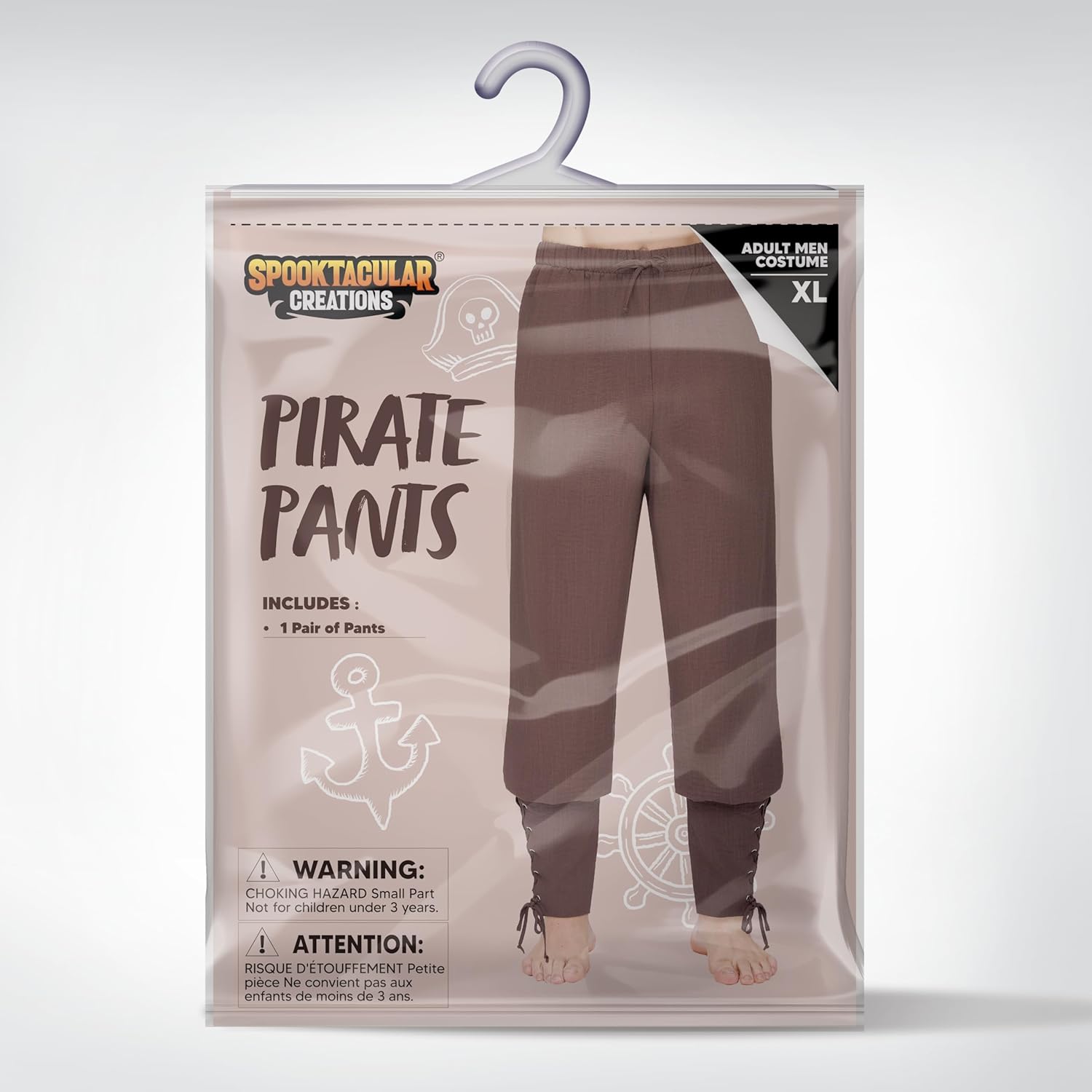 Spooktacular Creations Men Halloween Medieval Renaissance Pants With Pocket, Ankle Banded Pirate Pants, Viking Costume - Image 6