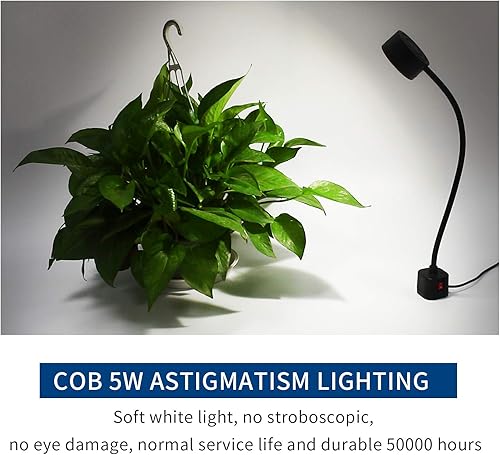 Miniatura 2 de Luz de trabajo magnética LED de 11.811 in Lámpara de cuello de cisne flexible 500 lúmenes 120 voltios para máquina de coser, torno de fresado,