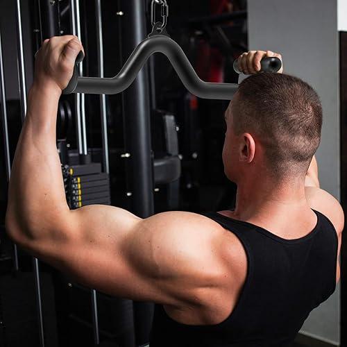 Miniatura 5 de Kipika LAT - Barras extraíbles para máquina de cable, juego de barra en V de remo, agarre de mango de entrenamiento de fuerza para máquina de remo,