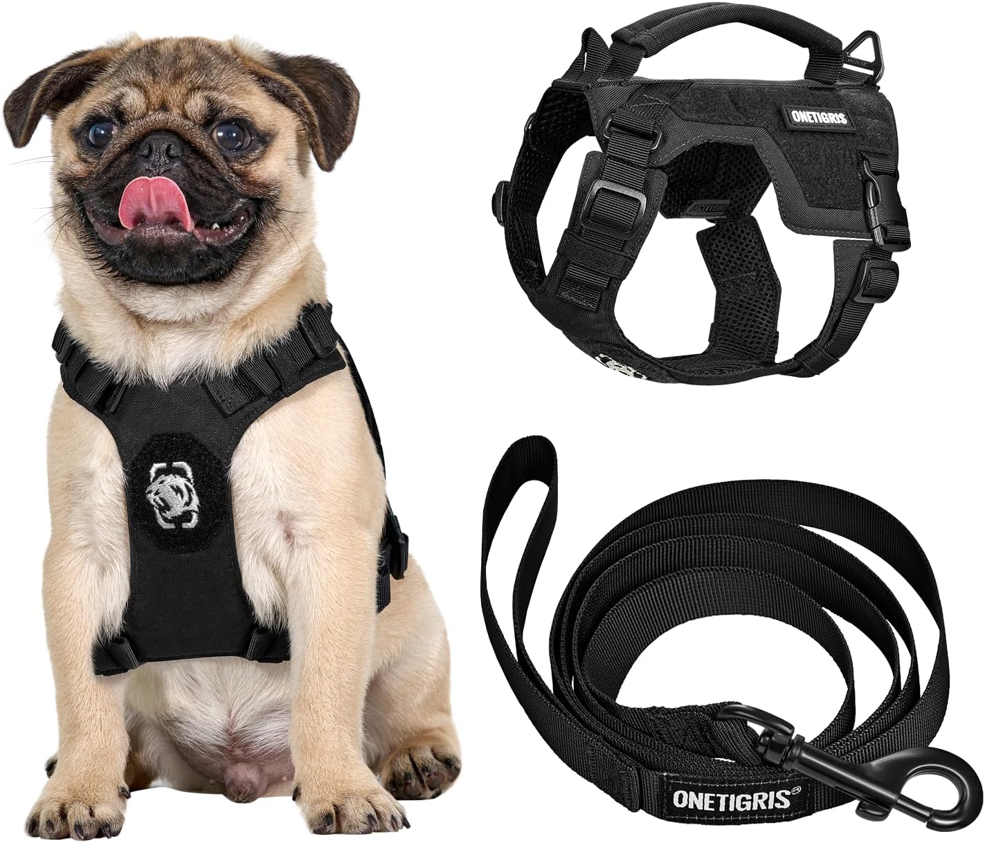 Onetigris Small Harness Dog Harness and Leash Set,MINI Trooper No Pull Dog Vest Fully Adjustable Harness for Puppy Dog and Cats, Dog Vest Harness for XXXS XXS XS Pets (Orange, XXS)