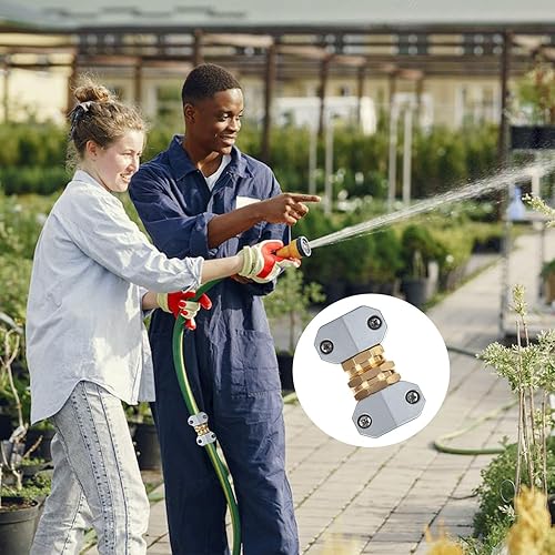 Miniatura 7 de BoArt Conector de reparación de manguera de jardín, 4 juegos, conectores macho y hembra de aleación de aluminio, abrazaderas de zinc para manguera