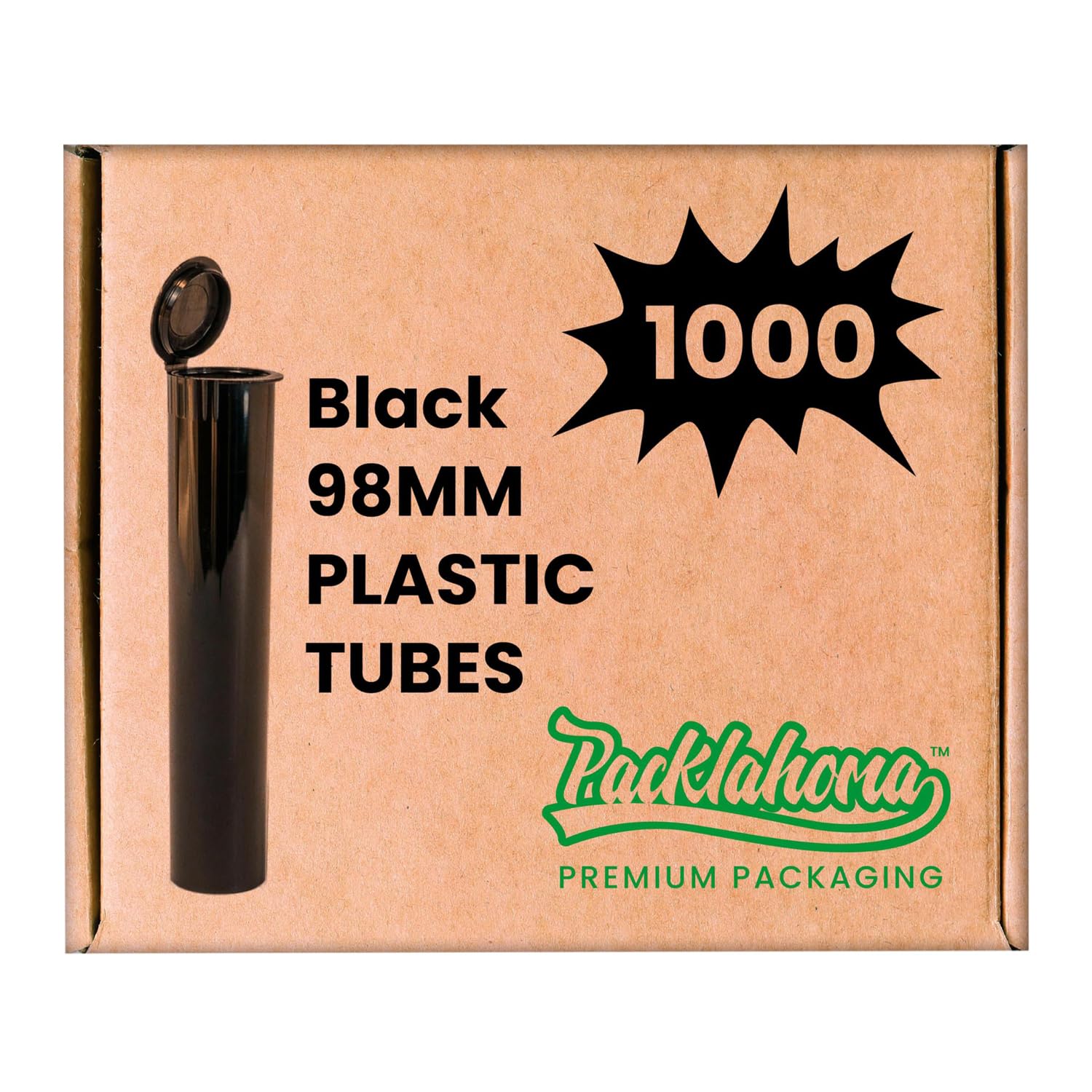 Amazon.com: Packlahoma Black Pop Top Tubes 98mm - Child-Resistant