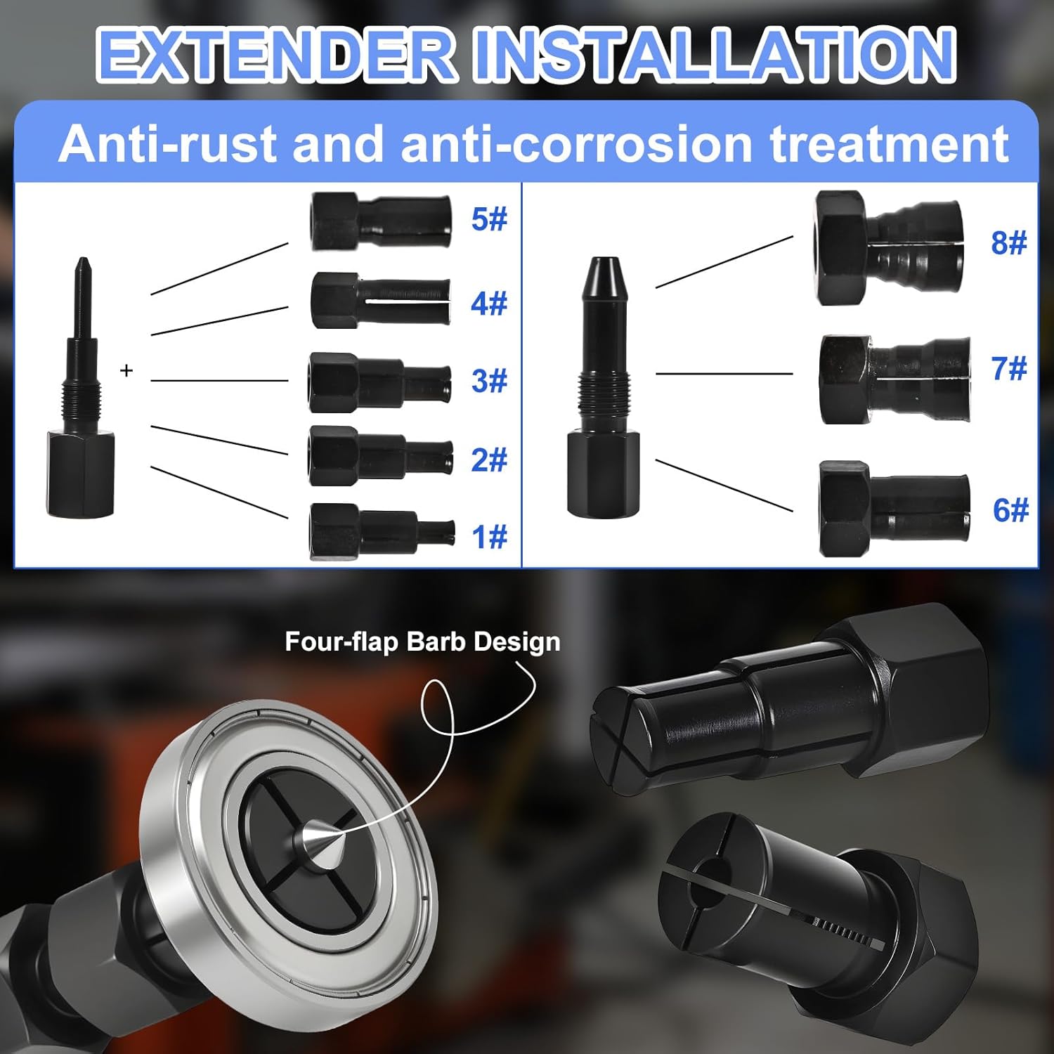 12pcs Blind Hole Bearing Puller Set, Slide Hammer Bearing Puller Set with Expandable Collets 8-32mm, High Strength Pilot Inner Removal Tool for Automotive and Motorcycle Wheel Bearings