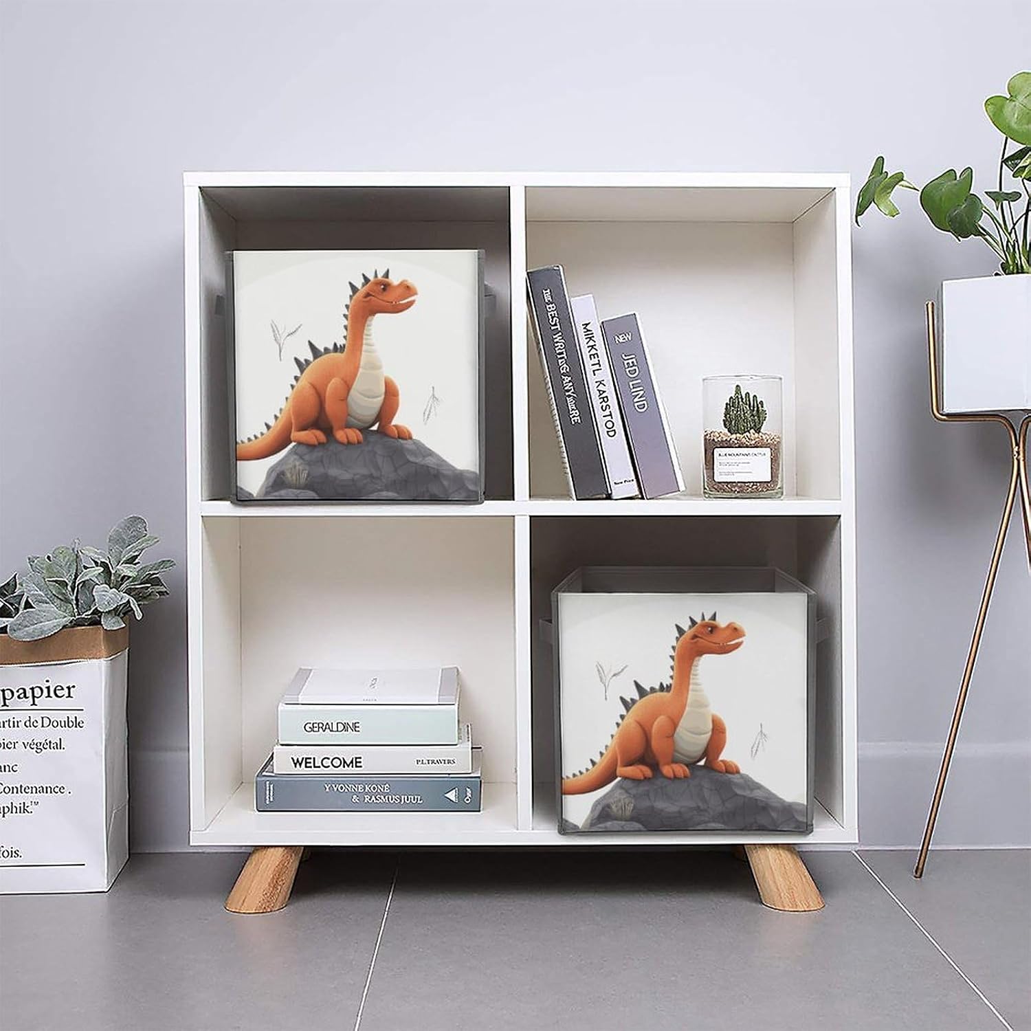 Folding Storage Bins Oxford Fabric Clothes Storage Boxes with Handles | Funny Dragon Cube Organizer, Easy to Store, Multi Functional Cube Storage Organizer for Office Bedroom