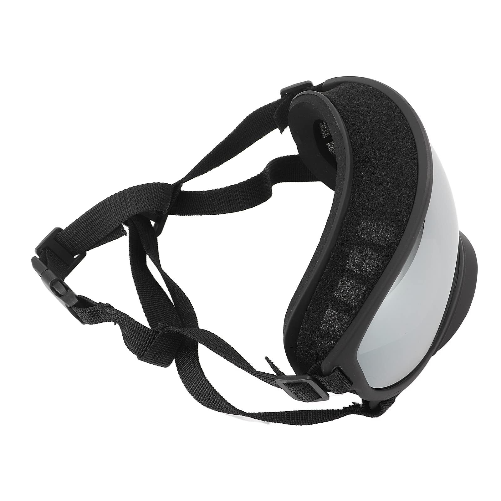 Socobeta Dog Goggles Eye Wear Anti UV Pet Sunglasses Adjustable Glasses Strap(Black frame silver piece) Sports Equipment