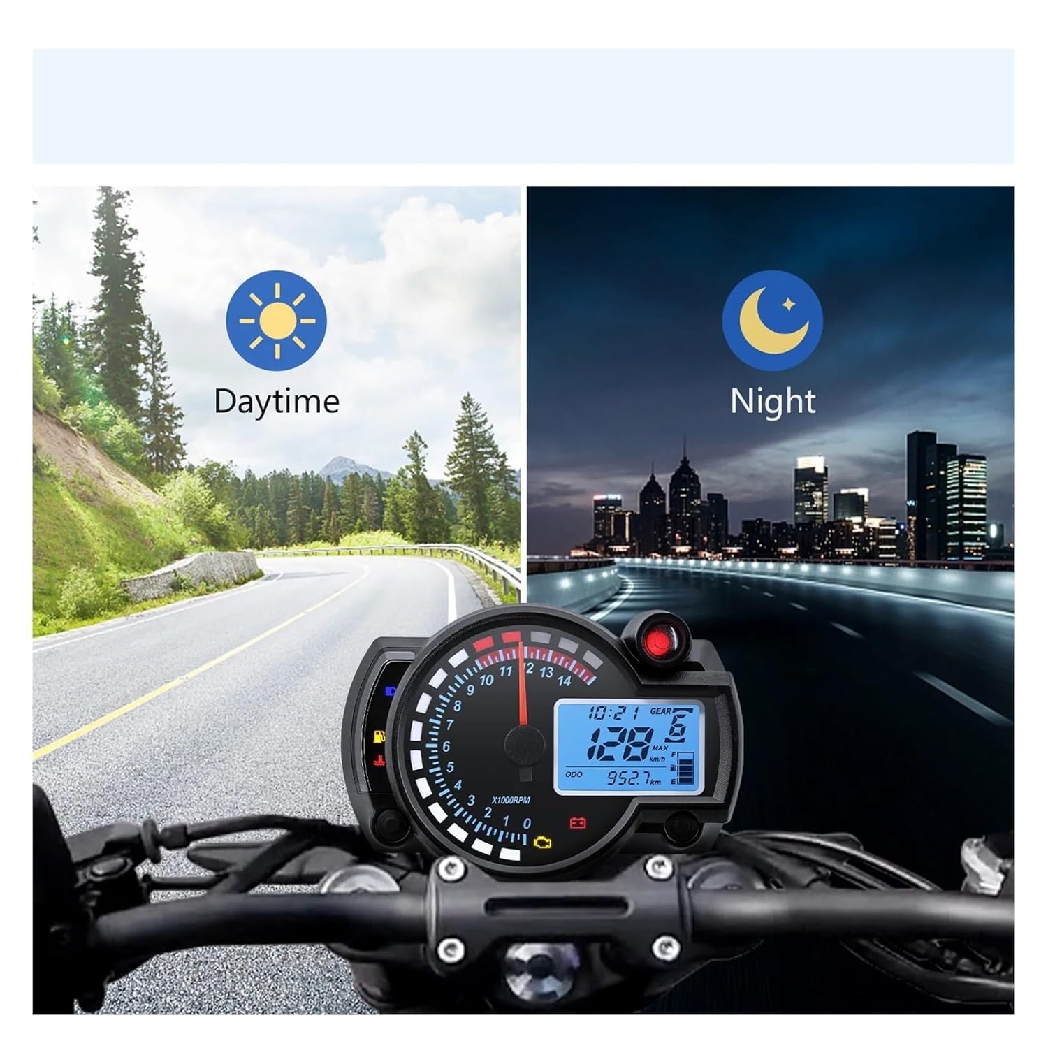 2023 オートバイスピードメーター 調整可能 最大 299KM/H LCD デジタル オートバイ RX2N 走行距離計 スピードゲ