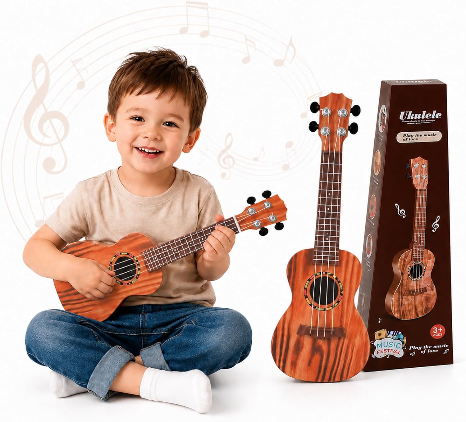 Kids Ukulele,17 Inch Toddler Guitar Toy, Musical Instrument for Kid Age 2 3