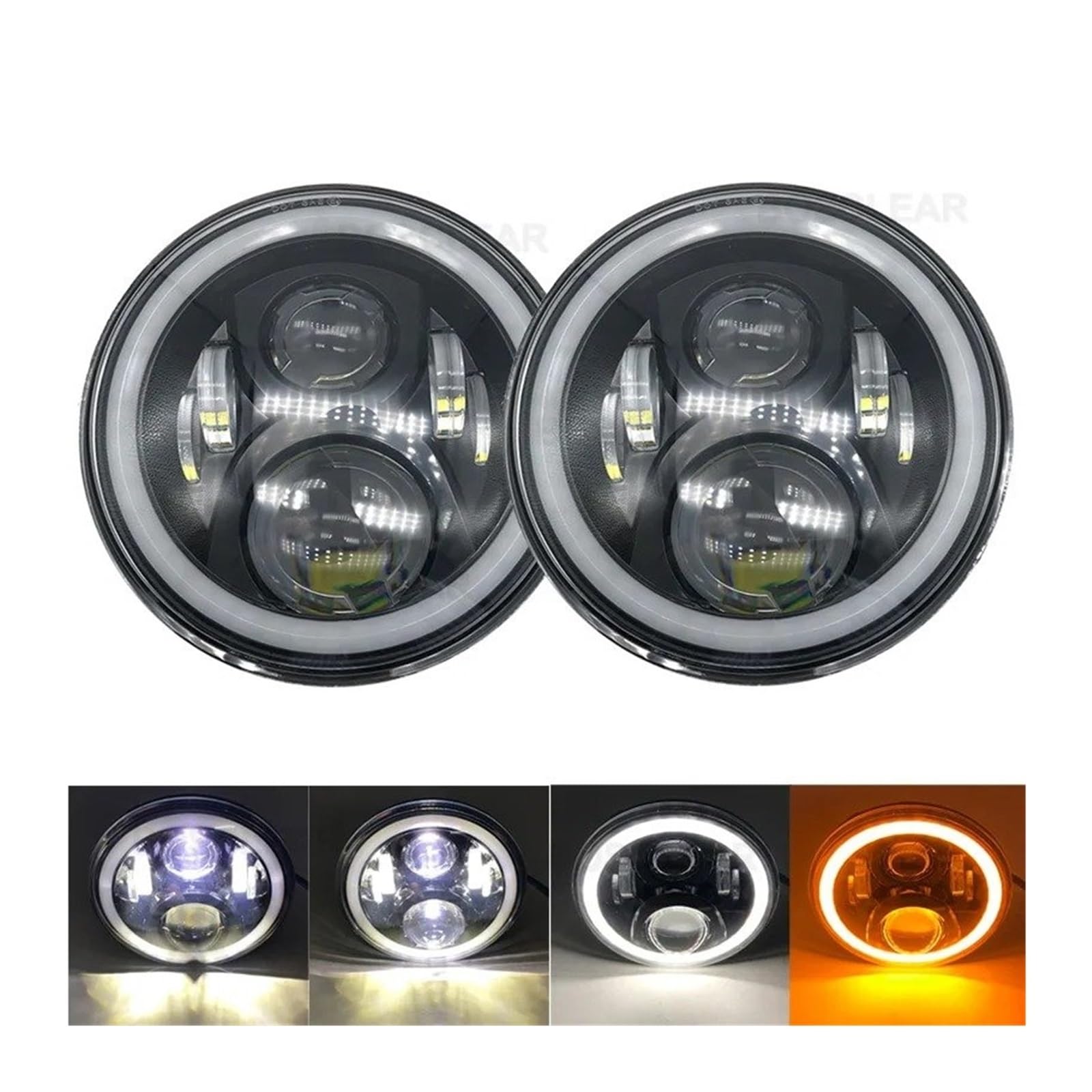 Fari Anteriori Fari A LED Da 7 Pollici Per Suzuki Per Samurai Faro Proiettore(2piece 60w black 1)