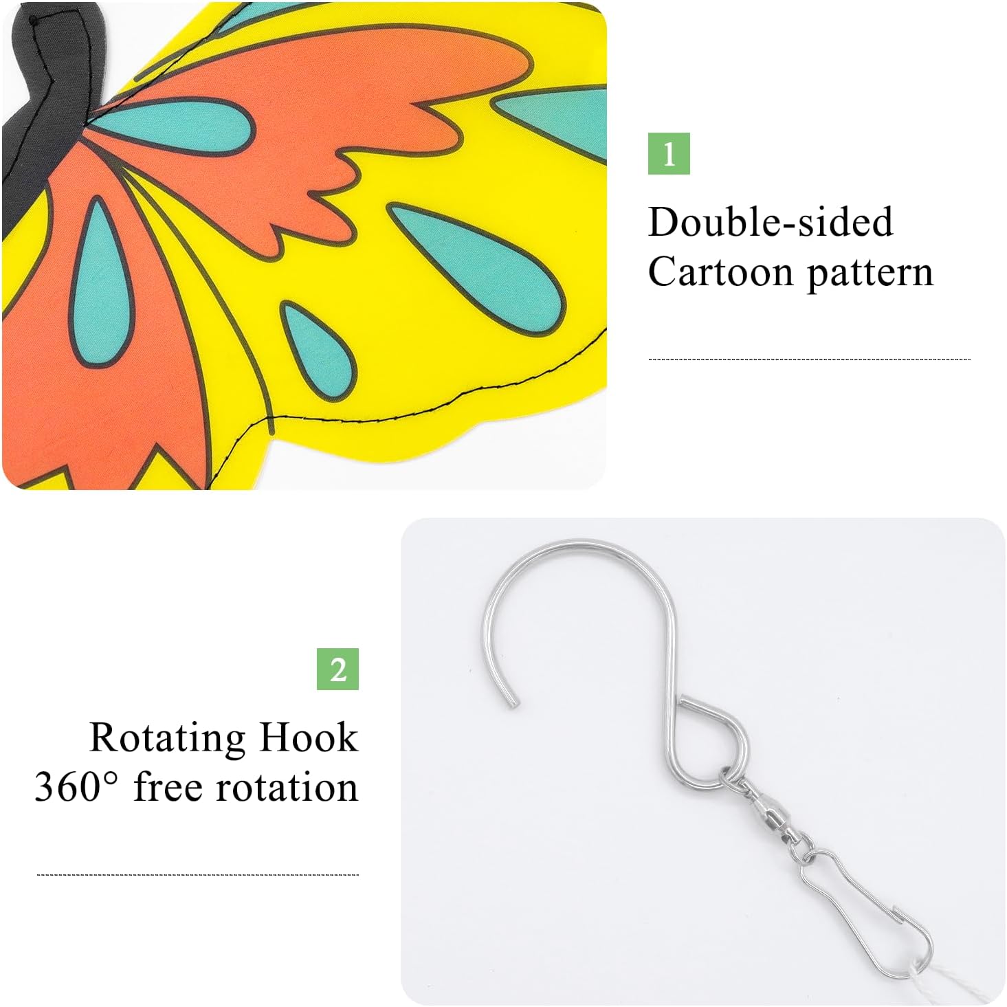 4pcs Garden Wind Spinners 360° Rotation Butterfly Beetle Bee Dragonfly Spinner Lawn Yard Ornaments Windmills Twister Outdoor Hanging Decor Whirligigs Wind Hanging Windsock