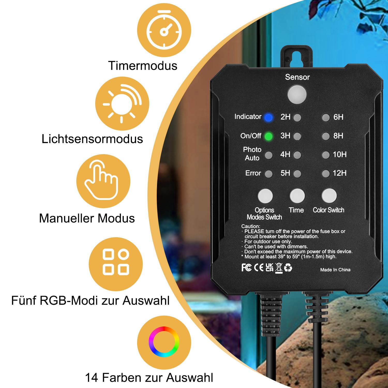 Illuminazione da giardino RGB a LED per esterni con telecomando, timer, corrente, faretti da giardino 3W dimmerabili, 8 pezzi, IP65 impermeabile e funzione sensore per esterni, giardino