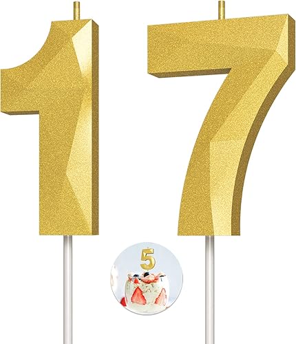 Miniatura 239 de Velas de cumpleaños con número (4 velas rojas) 3D con forma de diamante número Happy Birthday Cake Velas para fiesta de cumpleaños, boda, decoración