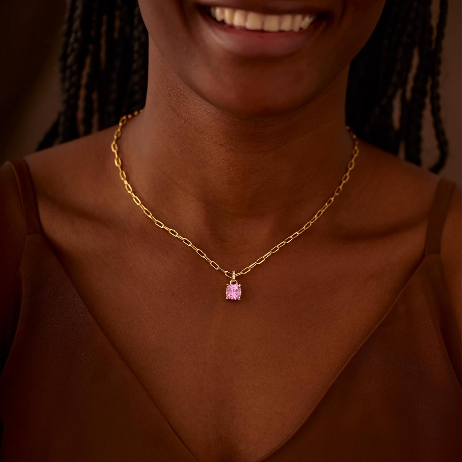 STORYJEWELLERY Birthstone Necklace for Women, Cubic Zirconia Charm Necklace, Birthstone Jewelry, Gifts for Women - Image 2