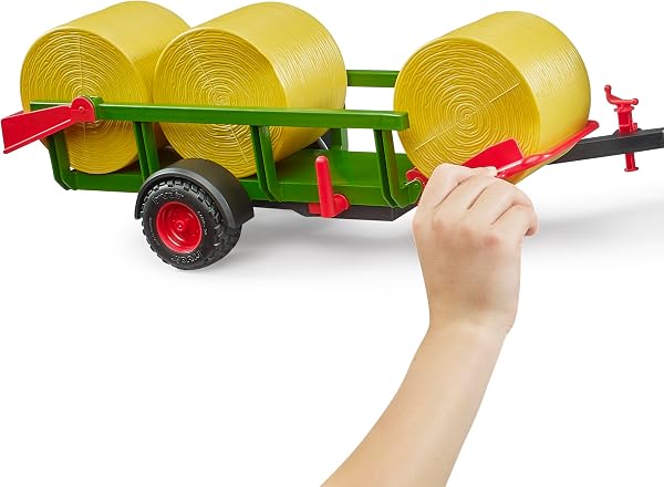 Bruder 02204 - Ramasseuse de balles Rondes avec 3 balles Rondes - Accessoires pour tracteurs, remorques, Ferme, Agriculture, Jouets - 5
