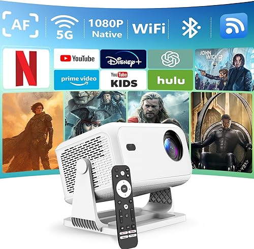 Miniatura 2 de Netflix - Proyector inteligente oficial 4K con WiFi y Bluetooth, AI Auto Focus 800 ANSI 1080P Native Portable Outdoor Indoor Home Proyector de video