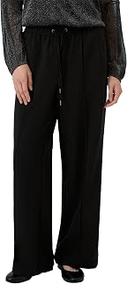s.Oliver Damen Hose lang, Wide Leg Fließende Hose mit Geradem Bein und Elastikbund