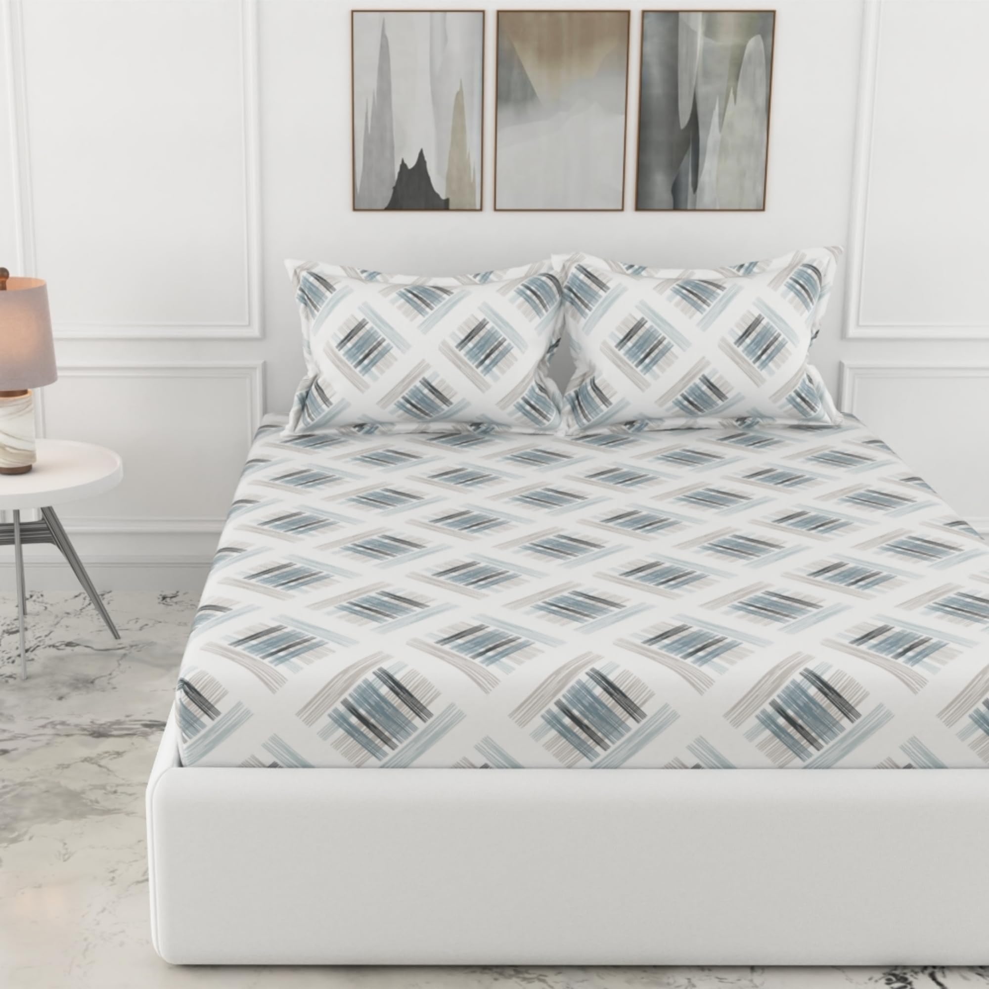 King Size Cotton Fitted Sheet Set - Loreto -15 King Size Cotton Fitted Sheet Set - Loreto -15