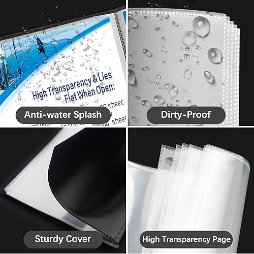 Miniatura 4 de Carpeta pequeña de 5.5 x 8.5 pulgadas con mangas, libro de presentación de 5.5 x 8.5 pulgadas, 34 bolsillos para 68 páginas de tamaño medio, mini