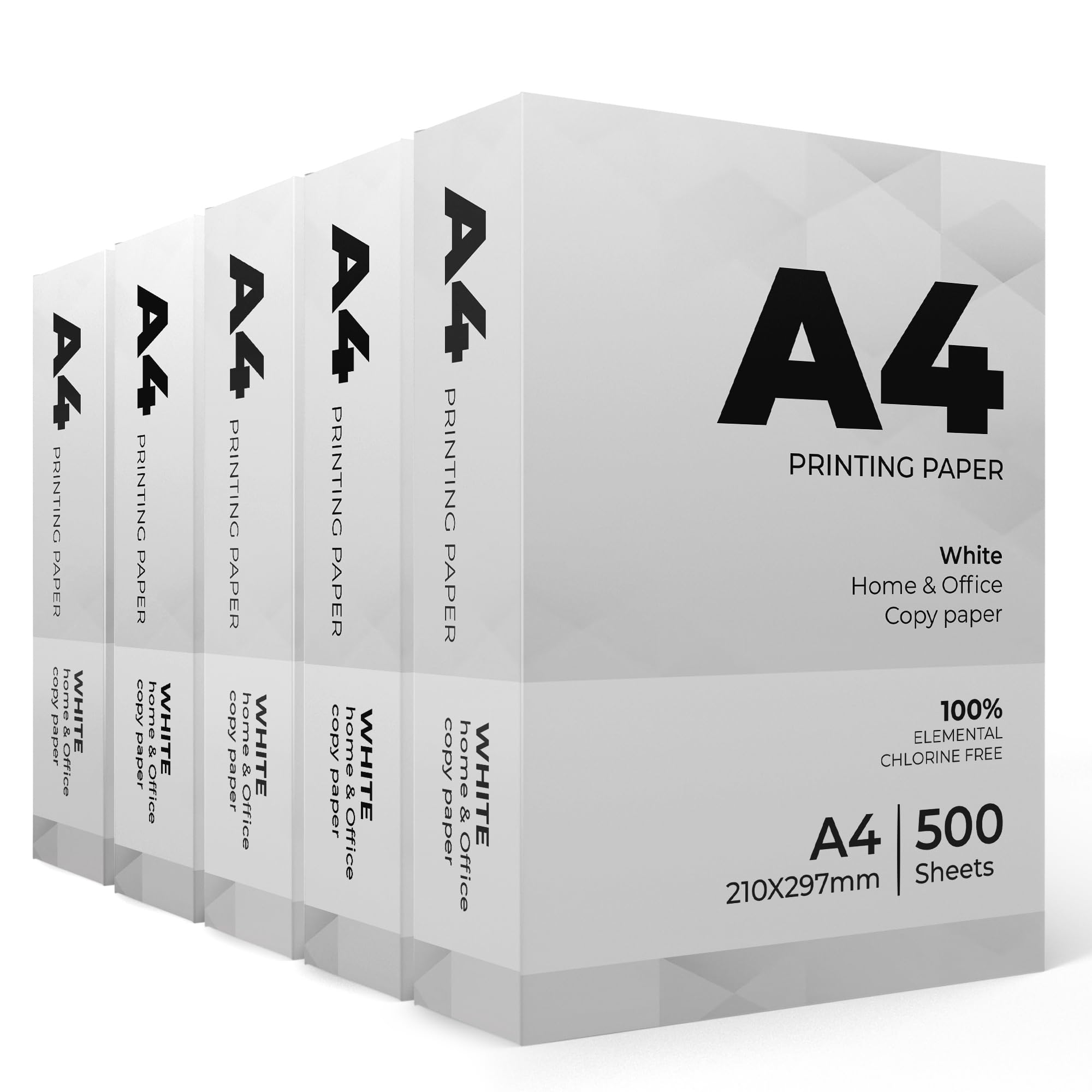 Stick Well Multi-Purpose A4 Printer Paper - 2500 Sheets, Smooth White Paper Surface, Compatible A4 Paper with Inkjet, Laser Printers & Copiers, Ideal for Home & Office Use (5 Reams)