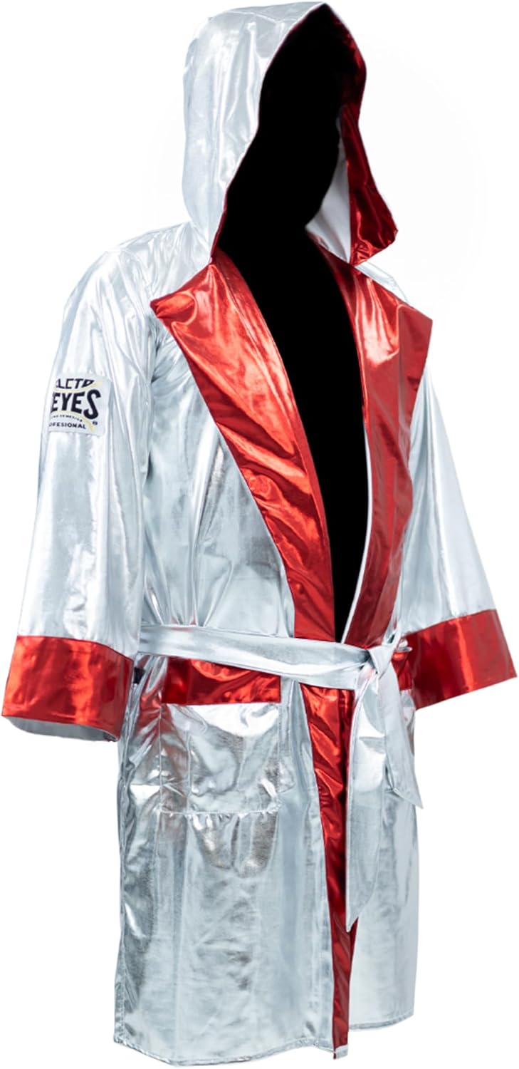 Cleto Reyes Metallic Boxing Robe with Hood for Men and Women, Competition Uniform Apparel, MMA Kickboxing Muay Thai
