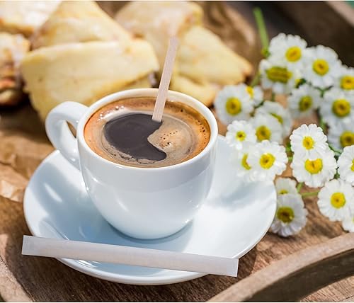 Miniatura 7 de BLUE TOP Agitadores de madera envueltos individualmente en papel de 7 pulgadas, 500 unidades, palitos de madera desechables para cafétébebidas
