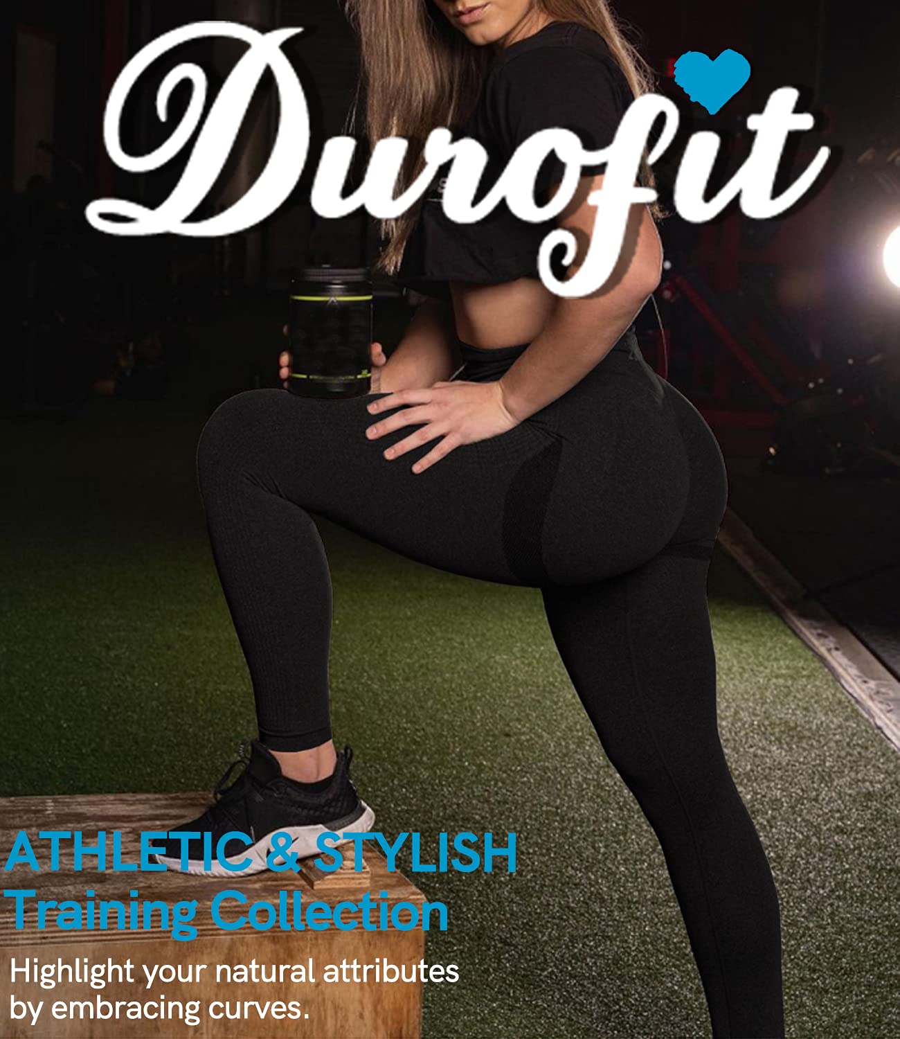 DUROFIT Leggins Donna Push up Leggings Sportivi Vita Alta Anticellulite Pantaloni Palestra per Fitness Yoga Pant