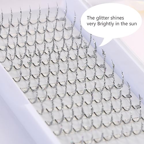 Miniatura 2 de Extensiones de pestañas postizas con purpurina, pestañas postizas para extensiones de pestañas, rizo D, pestañas para cosplay, pestañas