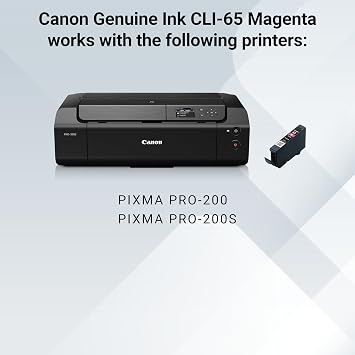 Canon CLI-65 Genuine Magenta Ink Tank, Compatible with PIXMA PRO-200, and PIXMA PRO-200S Printers