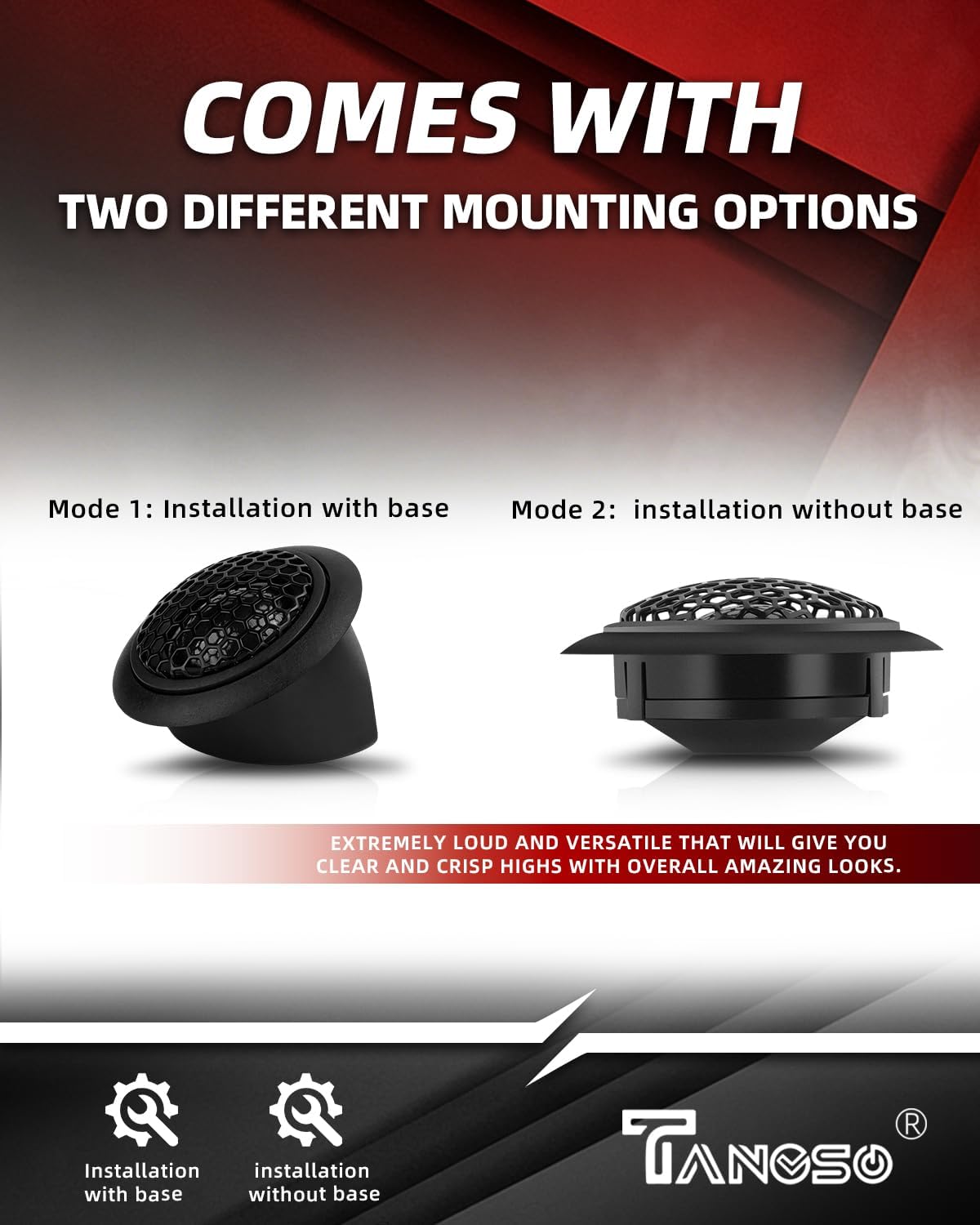 1 Inch Car Tweeters 300W Peak, Silk Dome Tweeter Speakers for Car Audio, 4 Ohm High Frequency Tweeters with Crossover, Surface/Flush Mount, Car Tweeters Pair for Clear Crisp Sound