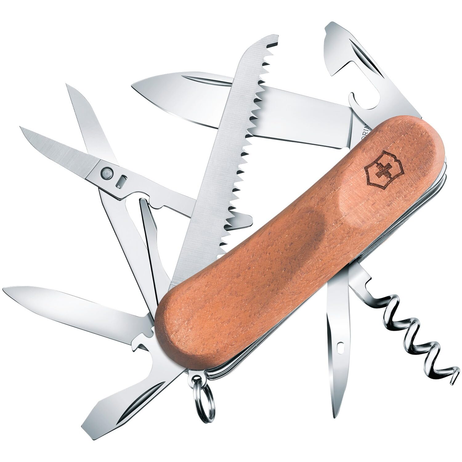 Victorinox Evolution Bois 17 Couteau de Poche Suisse, Léger, Multitool, 13 Fonctions, Tire Bouchon, Scie à Bois, Bois