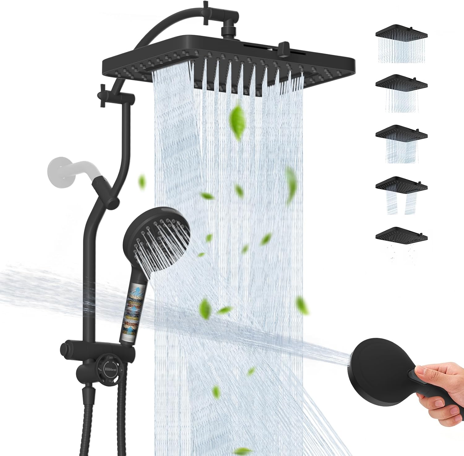 Combo de regadera lluvia 13" con brazo extensible y manguera 71" miniatura 1