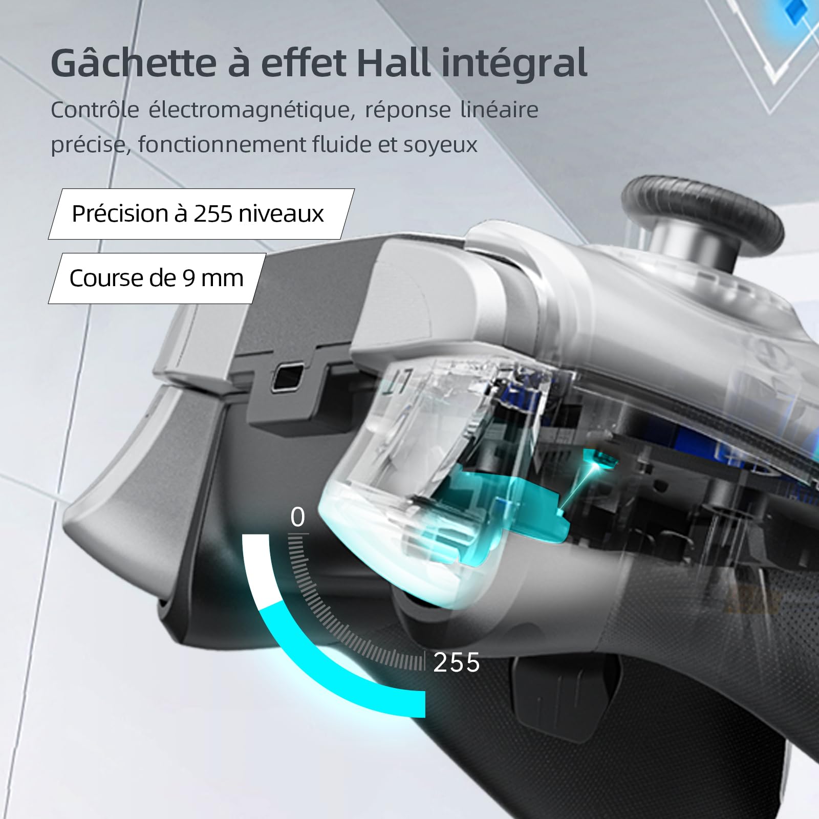Machenike G5 Pro Manette PC Gamer Sans Fil RGB, Hall Joystick, Manette sans fil Switch Bluetooth pour PC/Mobile Android/iOS/Switch/iPad, Double Vibration, Filaire/BT/2.4G (Blanc)