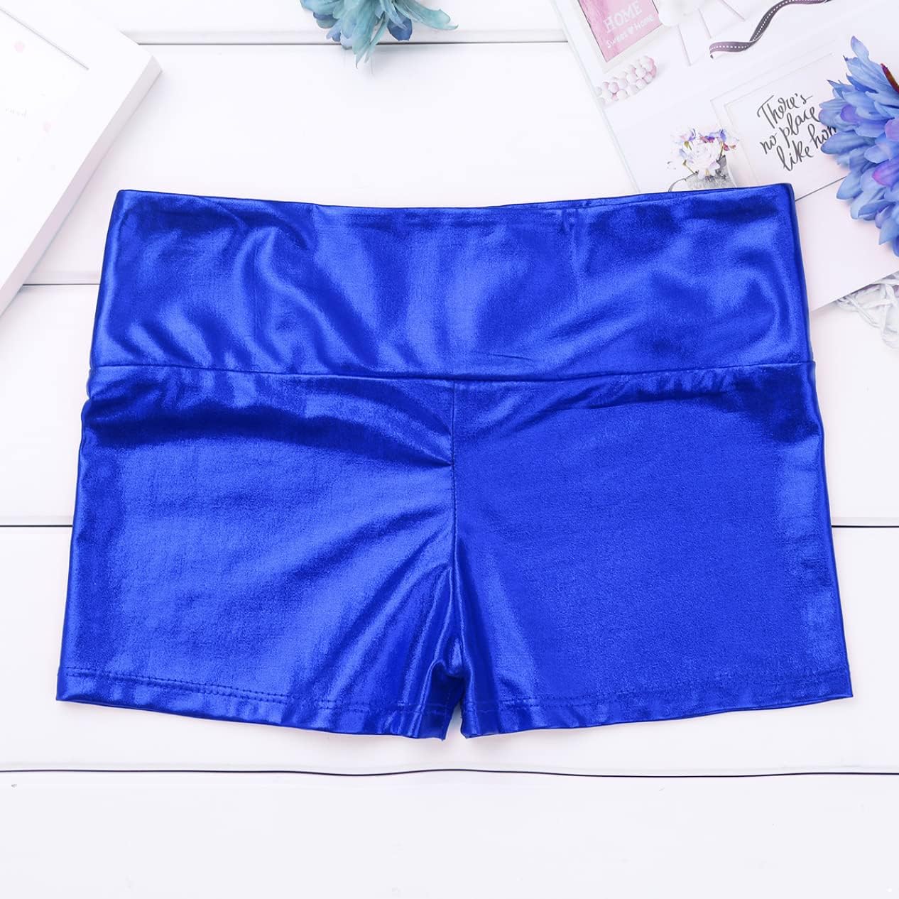 Girls' Metallic Spandex Ballet Dance Cheerleading Tumbling Gymnastics Athletic Shorts Leotard