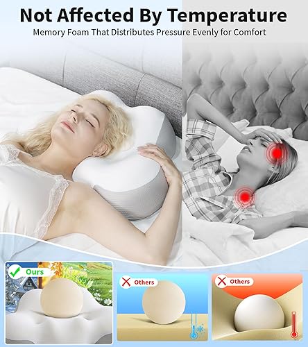 Miniatura 4 de Almohada cervical para cuello y hombro, almohada ergonómica para dormir lateral para soporte del cuello, almohadas de espuma viscoelástica de