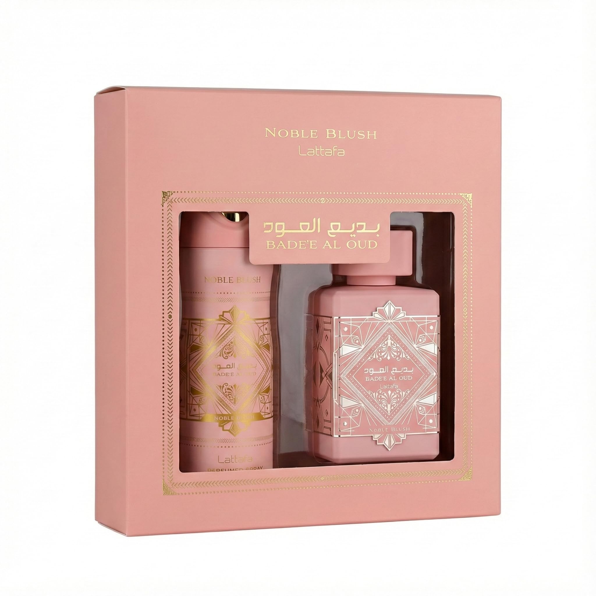 Amazon.com : Lattafa Badee Al Oud Noble Blush 2 Pcs Gift Set With