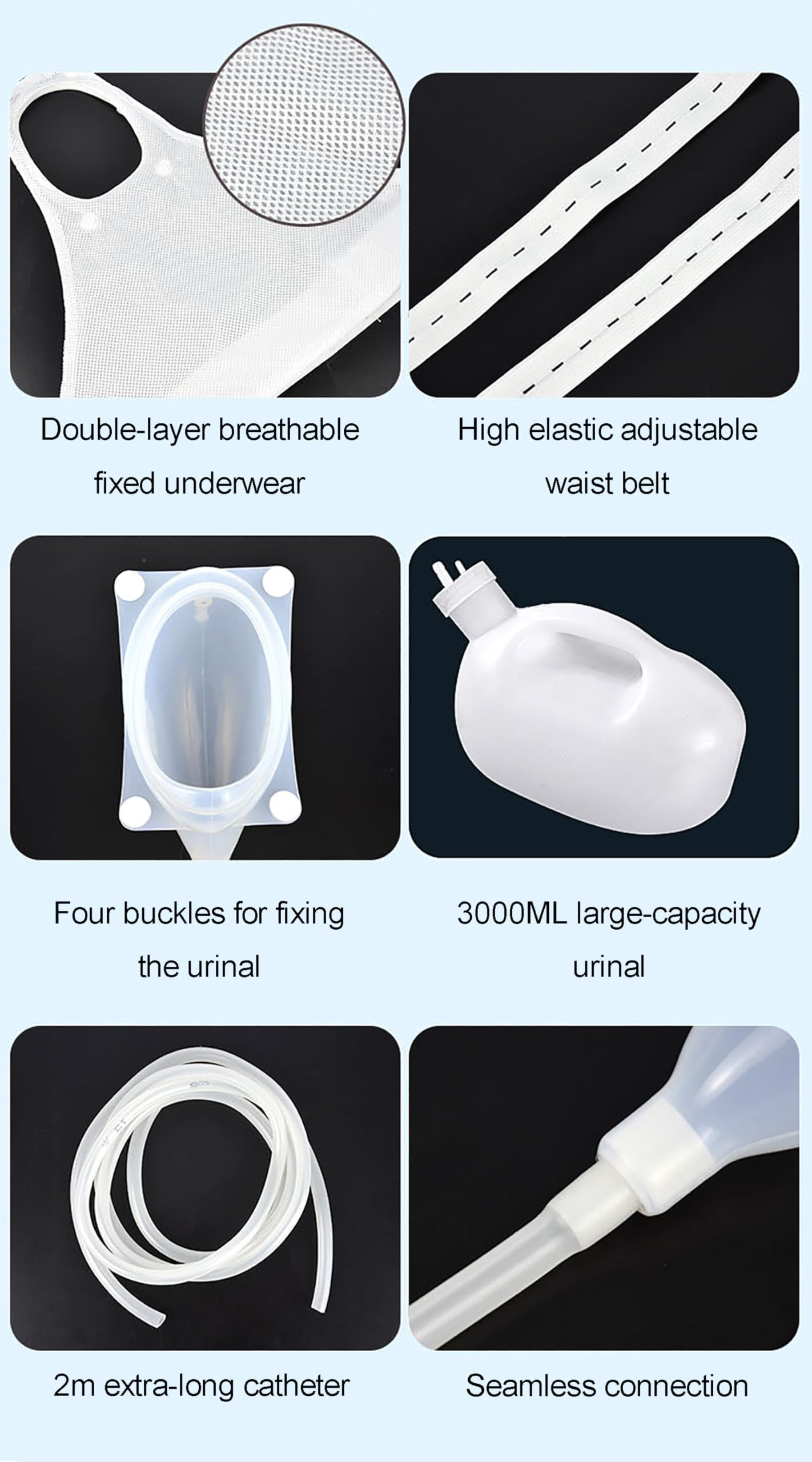 Dispositivo Intelligente per l'incontinenza urinaria, Dispositivo di Raccolta urina, Pantaloni per l'incontinenza indossabili, riutilizzabili, capacità 3000 ml, distributore automa