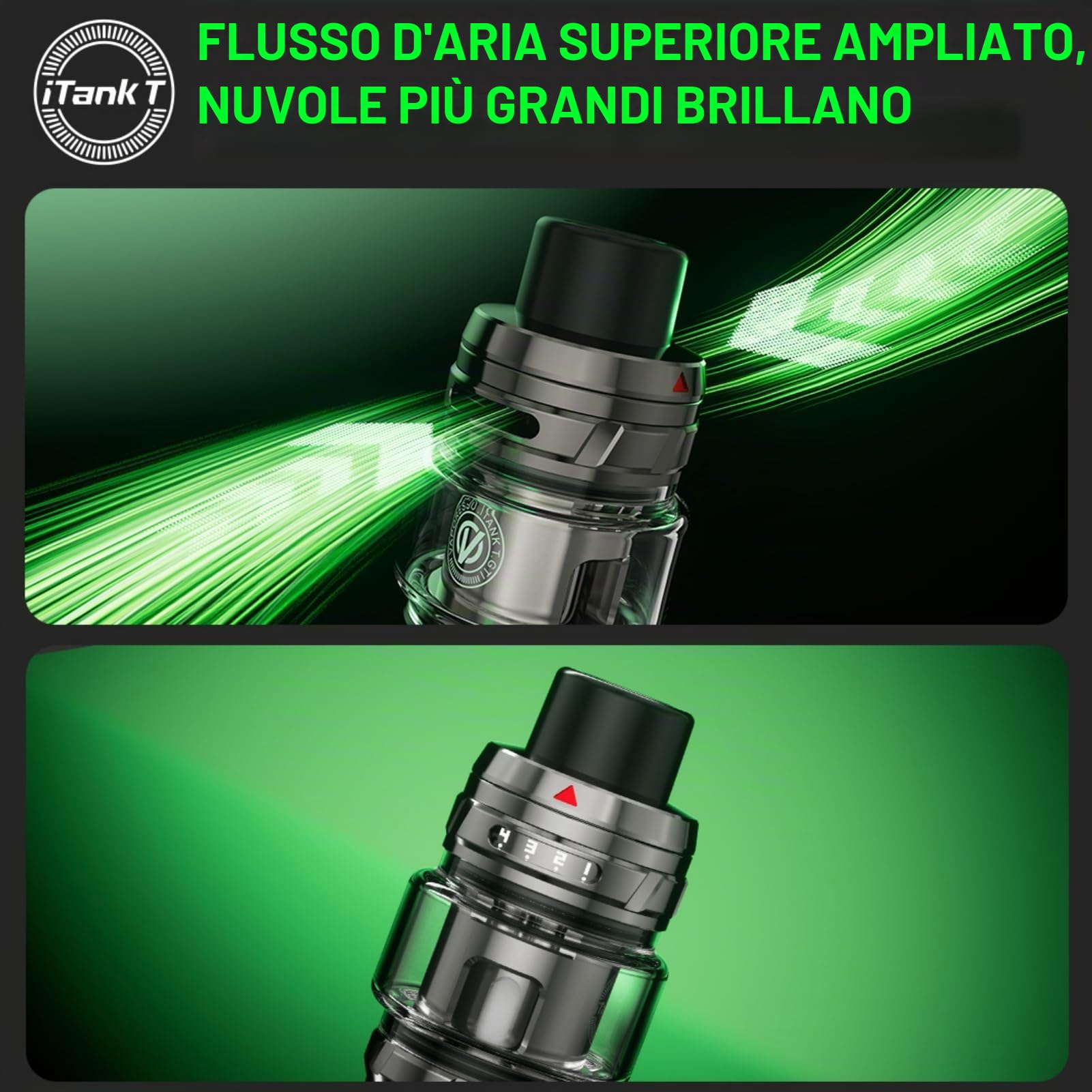 For Vaporesso Armour Ultra Kit 100 W Box Mod (Argento Titanio) Batteria 5500 mAh | 6 ml Atomizzatore iTANK T Tank GTi Dual Mesh Coil 0,2 Ω/0,4 Ω | Schermo TFT da 0,96" Vape Originale - No Nicotine