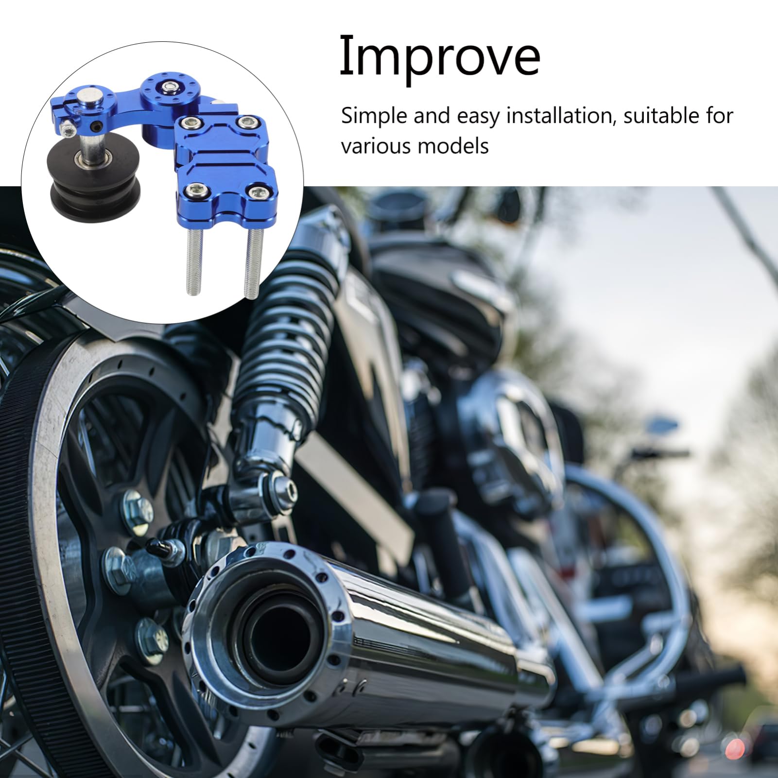 Tensor de Aluminio de Aleación Cadena Azul de Motocicleta