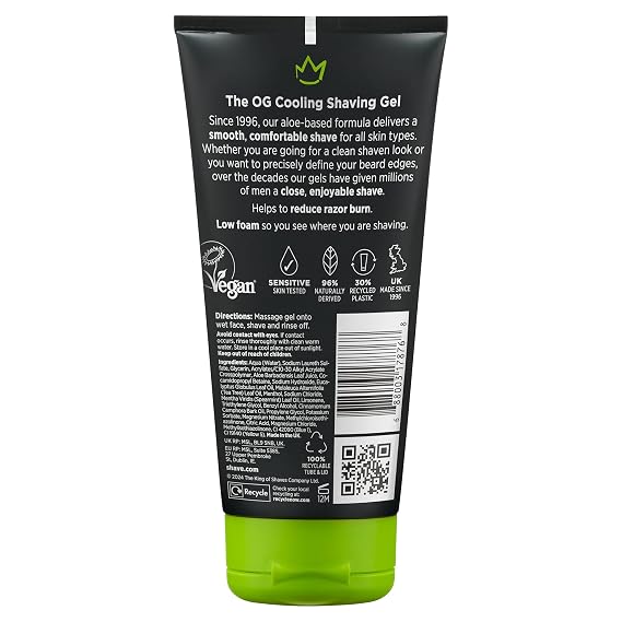 King of Shaves Cooling Shave Gel for Men Aloe Tea Tree 2 x 5.92 fl oz