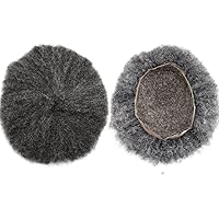 Vista 29 de Afro Toupee para hombres negros, afro rizado para hombre, postizo afro masculino, sistema de reemplazo de cabello ondulado afro masculino, encaje